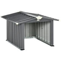 Outsunny Garage für Rasenmähroboter, Schutz vor Regen und Sonne, Stahl, schwarz, 88 x 89 x 63 cm(m-1)