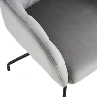 Set di 2 Sedie da Pranzo Imbottite in tessuto effetto velluto con Motivo a Diamante, Gambe in Metallo, 46x50x86 cm, GRIGIO CHIARO(m-5)