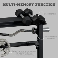 HOMCOM Hantelständer, für Hantelscheiben, Ablage für Stangen, bis 150 kg, Stahl, schwarz, 100 x 55 x 102cm(m-4)