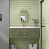 HOMCOM Badkamerspiegel met 2 Rekken, Vintage Design, 40cm x 12cm x 66cm, Goud(m-8)