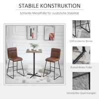 HOMCOM Barhocker Barstuhl mit Rückenlehne Esszimmerstuhl PU-Kunstleder Bistrohocker Tresenhocker Metall Braun+Schwarz 54 x 57 x 112 cm(m-5)