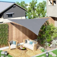 Outsunny Sonnensegel Sonnendach Sonnenschutz Dreiecke HDPE Grau 3 x 3 x 3 m(m-2)