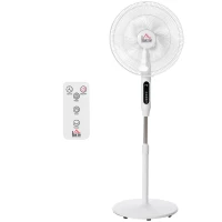 HOMCOM 138 cm Standventilator 5h Timer Ventilator mit Fernbedienung höhenverstellbarer Lüfter 3 Geschwindigkeitsstufen Verstellbarer 85° Neigungswinkel Stahl(m-10)
