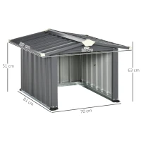 Outsunny Garage für Rasenmähroboter, Schutz vor Regen und Sonne, Stahl, schwarz, 88 x 89 x 63 cm(m-3)