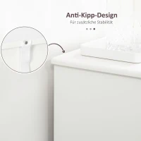 HOMCOM Weinregal mit Schrank, Weinschrank, Buffetschrank, für 9 Weinflaschen, Kiefernholz, Weiß,(m-6)