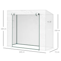 Outsunny Gewächshaus Treibhaus Tomatenhaus mit 2 Fenstern Frühbeet 200x73x168cm Weiß(m-3)