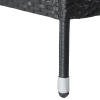 Outsunny Gartenbank Polyrattan 2-Sitzer UV-beständig Sitzbank mit Tisch Kissen Rückenlehne Gartenmöbel Parkbank bis 240kg belastbar Balkonbank für Garten Terrasse Balkon 133x63x84cm, Schwarz(m-9)