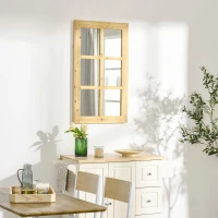 HOMCOM Spiegel in Fensteroptik 101,6 cm x 60,9 cm x 2 cm MDF-Holz Tannenholz Spiegelglas(m-2)