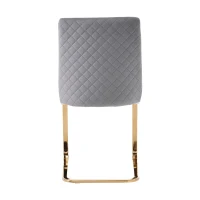 Set di 2 Sedie Imbottite in tessuto effetto velluto con Design a Diamante sul Retro, Beige(m-10)