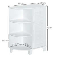 HOMCOM Eckschrank Badezimmerschrank Badschrank Badregal Schrank Weiß 60x30x80cm(m-3)