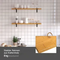 HOMCOM 2er-Set Regale, Bücherregal, Holzregal, Massivholz, Natur +  Schwarz(m-5)