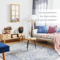 HOMCOM Spiegel in Fensteroptik 101,6 cm x 60,9 cm x 2 cm MDF-Holz Tannenholz Spiegelglas(m-4)