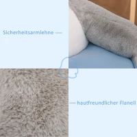 HOMCOM Plüsch-Kindersessel Plüschtier Kinderstuhl Sofa Pinguin für Spielzimmer Kinderzimmer von 18 bis 36 Monaten Hellgrau+Blau 59 x 50 x 59 cm(m-4)