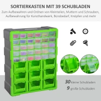 sorteerbox 39 vakken magazijn voor kleine onderdelen onderdelendoos bewaardoos groen(m-6)