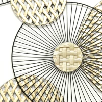 HOMCOM 3D -Wandbild Abstrakte Formen Moderne Wanddekoration Metall Gold + Schwarz(m-8)