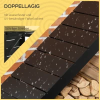 Outsunny Brennholzregal mit zwei Regalen, wetterfest lackiert, stabile Querstreben, 92 x 35,5 x 121,5 cm, Schwarz(m-4)