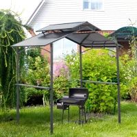 Outsunny grillpaviljoen met vlamvertragend dak(m-2)