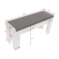 Panca Moderna con Cuscino in finta pelle per Cambio Scarpe, Design Elegante per Soggiorno e Ingresso, Grigio+Bianco(m-3)