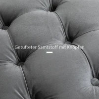 HOMCOM Vintage poef kruk met opbergruimte gestoffeerde kruk populierenhout antracietgrijs(m-6)