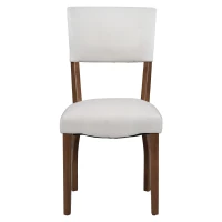 Set di 2 Sedie da Pranzo Moderne in tessuto effetto velluto Imbottite, con Schienale e Gambe in legno, Bianco(m-7)