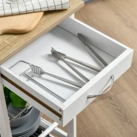 HOMCOM Küchenwagen Rollwagen Allzweckwagen mit ausziehbare Metallkörben und Schublade, Servierwagen mit Rollen, Aufbewahrungswagen für Küche Bad Büro Wohnzimmer Weiß(m-6)