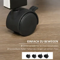 HOMCOM Küchenwagen Rollwagen Allzweckwagen mit ausziehbare Metallkörben und Schublade, Servierwagen mit Rollen, Aufbewahrungswagen für Küche Bad Büro Wohnzimmer Weiß(m-5)