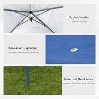 Outsunny Faltpaviljoen Tuinpaviljoen Partytent, inklapbaar, weerbestendig, 5,9 m x 2,95 m x 2 m, Blauw(m-7)