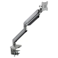 Vinsetto 13-39 Zoll Monitor Halterung Monitorhalter Monitor Tischhalterung Höhenverstellbar Neigbar Schwenkbar drehbar Aluminiumlegierung Silber 60 x 14 x 31-64 cm(m-10)