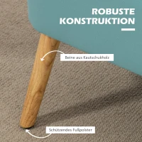 HOMCOM Sofa Retrodesign 2-zitsbank, houten poten, 117 cm x 56,5 cm x 77 cm, Groente(m-5)