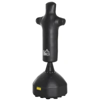 HOMCOM Boxsack Stehend 180cm Erwachsene Standboxsack Boxdummy Boxsäule Humanoides Design Heavy Duty Boxsack schwerer Boxsack-Ständer für Profis und Anfänger  Schwarz(m-10)
