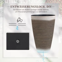 Outsunny 3er-Set Blumentöpfe, Pflanztöpfe, Indoor, Outdoor, 70 cm, Cremeweiß(m-5)