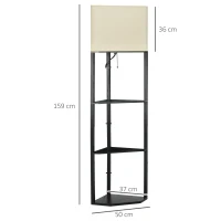 HOMCOM Lampa podłogowa z 3 półkami(m-3)