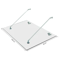 HOMCOM Glazen luifel voordak huisdeur roestvrije staal gehard glas 150X90 cm(m-3)