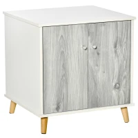 PawHut Katzenschrank für Katzentoilette Katzenklo Katzenhaus Katzenbett mit Türen Ausziehplatte 60 x 55 x 62,5 cm(m-8)