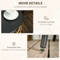 Outsunny Zestaw Bistro 3-częściowy, odporny na warunki atmosferyczne, 1 stolik, 2 krzesła, 62 cm x 65 cm x 78 cm, Piaskowy+Ciemnoszary(m-7)