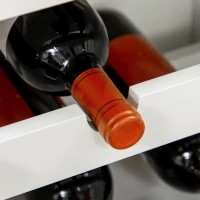 HOMCOM Weinregal mit Schrank, Weinschrank, Buffetschrank, für 9 Weinflaschen, Kiefernholz, Weiß,(m-9)