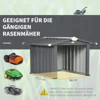 Outsunny Garage für Rasenmähroboter, Schutz vor Regen und Sonne, Stahl, schwarz, 88 x 89 x 63 cm(m-6)
