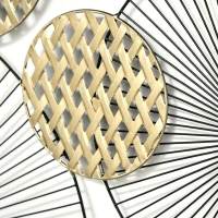 HOMCOM 3D -Wandbild Abstrakte Formen Moderne Wanddekoration Metall Gold + Schwarz(m-9)