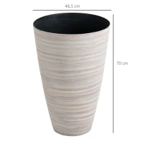 Outsunny 3er-Set Blumentöpfe, Pflanztöpfe, Indoor, Outdoor, 70 cm, Cremeweiß(m-3)