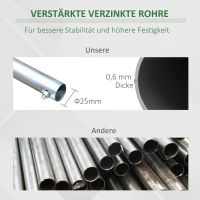 Outsunny Foliengewächshaus begehbares Gewächshaus 287 x 292 x 195 cm Gartentunnel Folientunnel Tunnelgewächshaus Treibhaus Garten Metall Weiß(m-8)