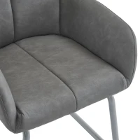 Set di 2 Sedie da Pranzo Moderne con Gambe Curve in Acciaio, Seduta Ergonomica in Microfibra, Grigio(m-8)