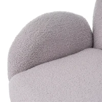 Silla de Comedor Giratoria Acolchada en Tela Sherpa con Brazos Diseño Moderno Gris(m-5)