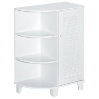 HOMCOM Eckschrank Badezimmerschrank Badschrank Badregal Schrank Weiß 60x30x80cm(m-1)