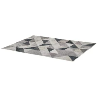 HOMCOM vloerkleed in trendy design met geometrische vormen grijs+zwart 120 x 170 cm(m-1)