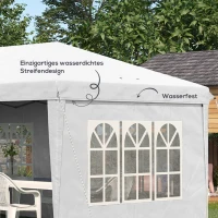 Outsunny Opvouwbare paviljoen, feesttent, 4 grote ramen, afneembare zijwanden, metalen frame, 5,85 x 2,95 x 2,7 m, wit(m-6)