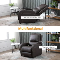 HOMCOM Massagesessel TV-Sessel elektrisch Relaxsessel Wohnzimmersessel 165°-Neigung PU Metall dunkelbraun 70 x 88 x 100 cm(m-5)