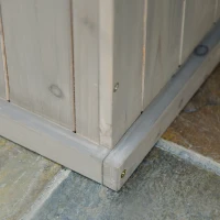 Outsunny  Hochbeet Gartenbank mit 2 Pflanzkasten Holz Sitzbank mit Blumenkasten Garten Holzbank Parkbank Hellgrau 176 x 38 x 40 cm(m-8)