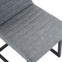 Juego de 2 Sillas de Comedor Modernas con Asiento Acolchado Patas Metálicas en Zigzag de Cuero Sintético Gris Claro(m-8)
