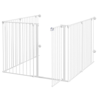 PawHut Puppy Playpen, modulair ontwerp, inklapbaar, stalen frame, voor binnengebruik, wit, 90 x 123 x 102cm