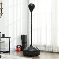 SPORTNOW Bokszak, Bokstandaard, Verstelbaar in hoogte 145-180 cm, Vulbare basis, Zwart(m-2)